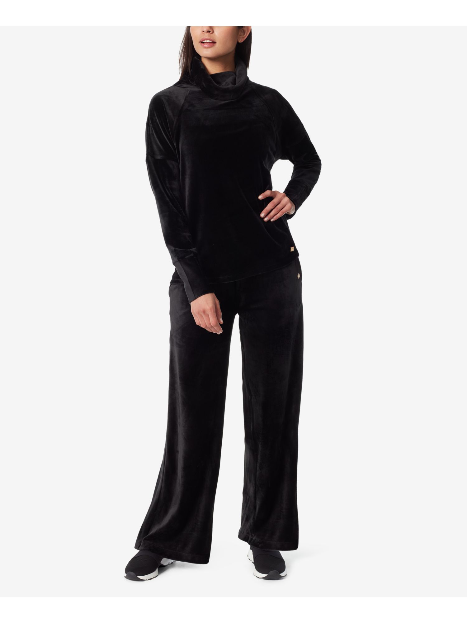 ANNE KLEIN Womens Black Pocketed Pull On Wide Leg Pants M